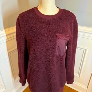 Alfani fleece long sleeved sweater . Size‎ M burgundy color